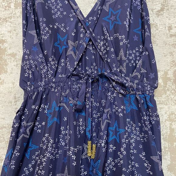 Paloma Blue Eclipse 100% Silk Star Print Jumpsuit in Blue - Picture 4 of 6